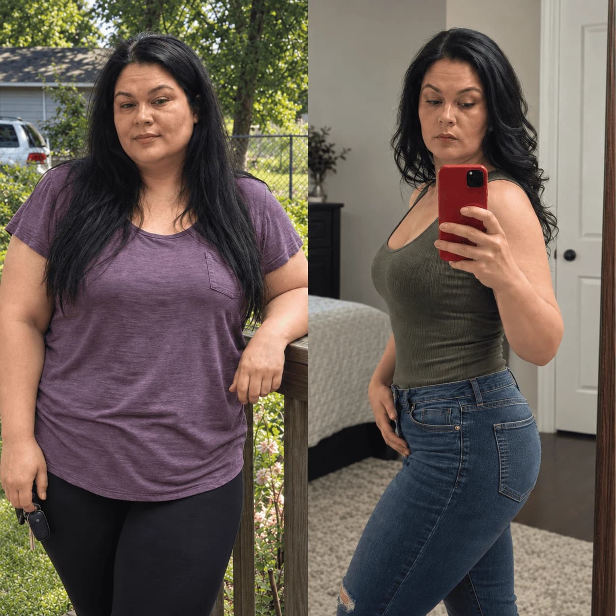 Alexandra, PPRX patient — before and after losing 29.5 kg in 12 months